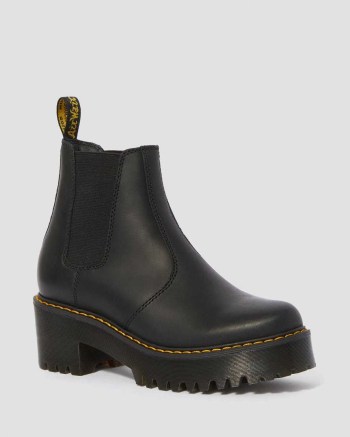 Dr Martens Rometty Leather Platform Chelsea Cizmy Damske Čierne | 6321-TELAD